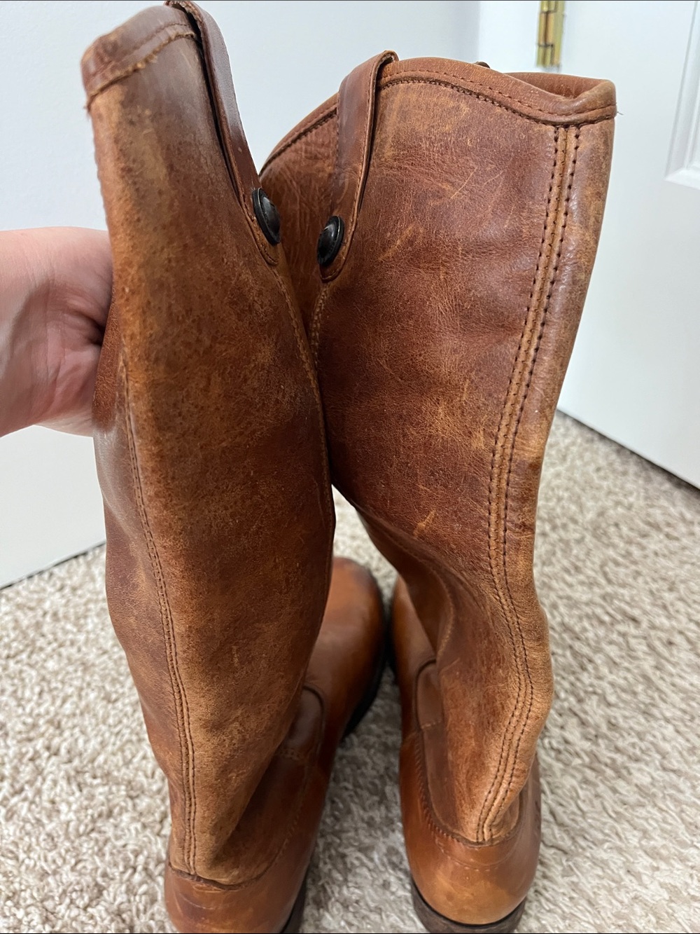 Frye Cara Boots in Cognac Leather - Size 6.5 B - Picture 14 of 16